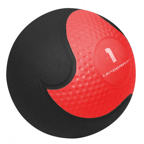 MEDECINE BALL LF NOIR/ROUGE-Leaderfit’ Equipement-Leaderfit’ Equipement